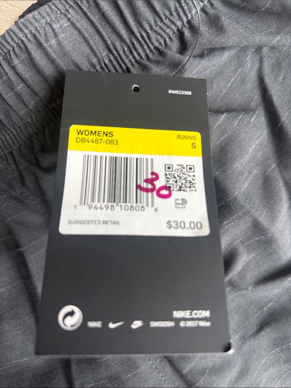 Nike Black Athletic Running Shorts with Reflective Swoosh - Picture 2 of 3